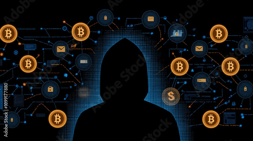 Cryptocurrency Hacker Silhouette  photo
