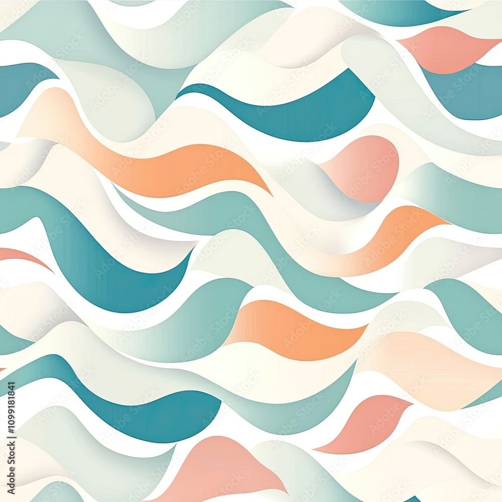 Fototapeta premium Abstract wave patterns digital art colorful design contemporary style artistic viewpoint visual harmony for relaxation