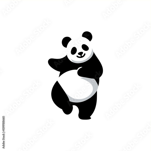 CUTA PANDA BEAR DANCING VECTOR