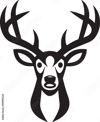 Dear Head icon vector art and illustration.