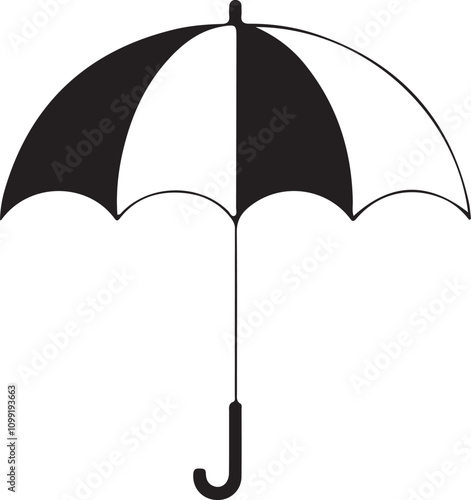 Umbrella icon vector art and illustration.