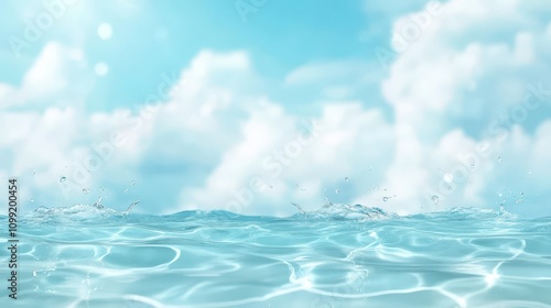 Majestic blue ocean splash, captivating display of nature power and beauty deep