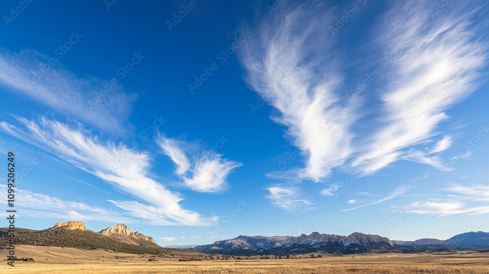 Obraz premium Majestic Mountain Peaks: Grandeur of Nature in Ultra-Detailed Skyscape