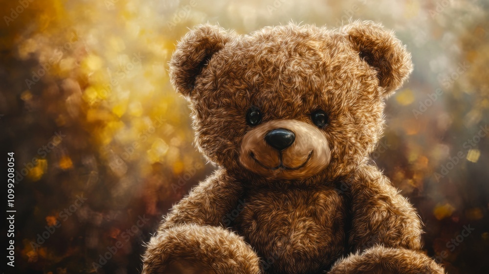 Fototapeta premium Close-up Portrait of a Classic Teddy Bear Toy