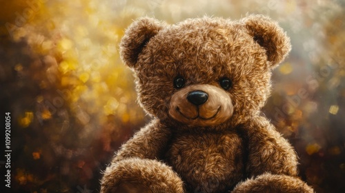Close-up Portrait of a Classic Teddy Bear Toy