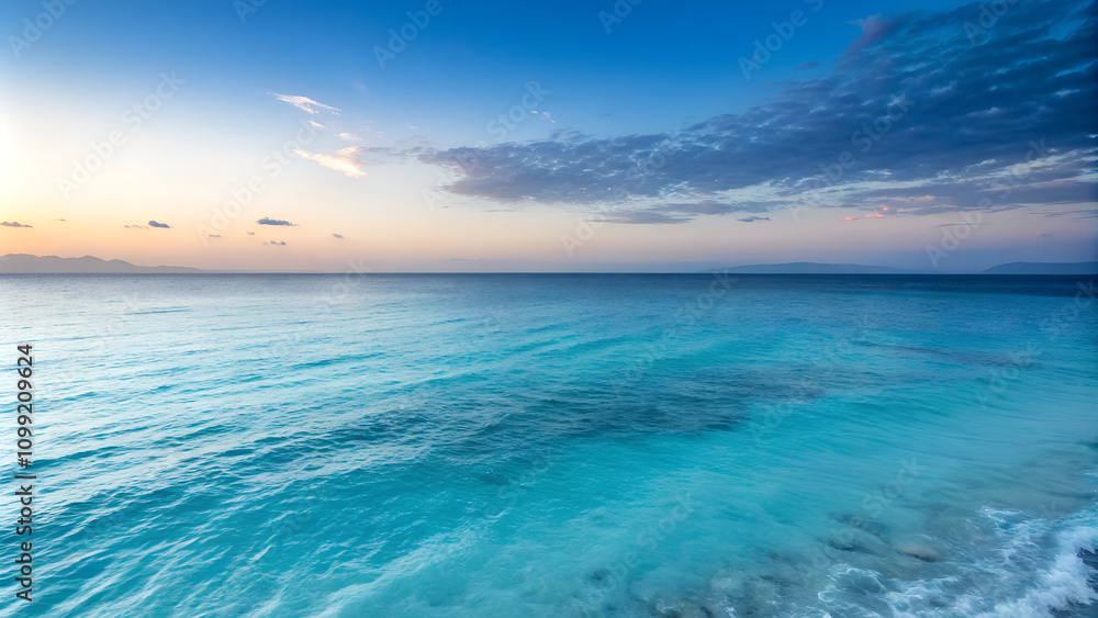 Naklejka premium Seascape. Blue Ocean Panorama. 