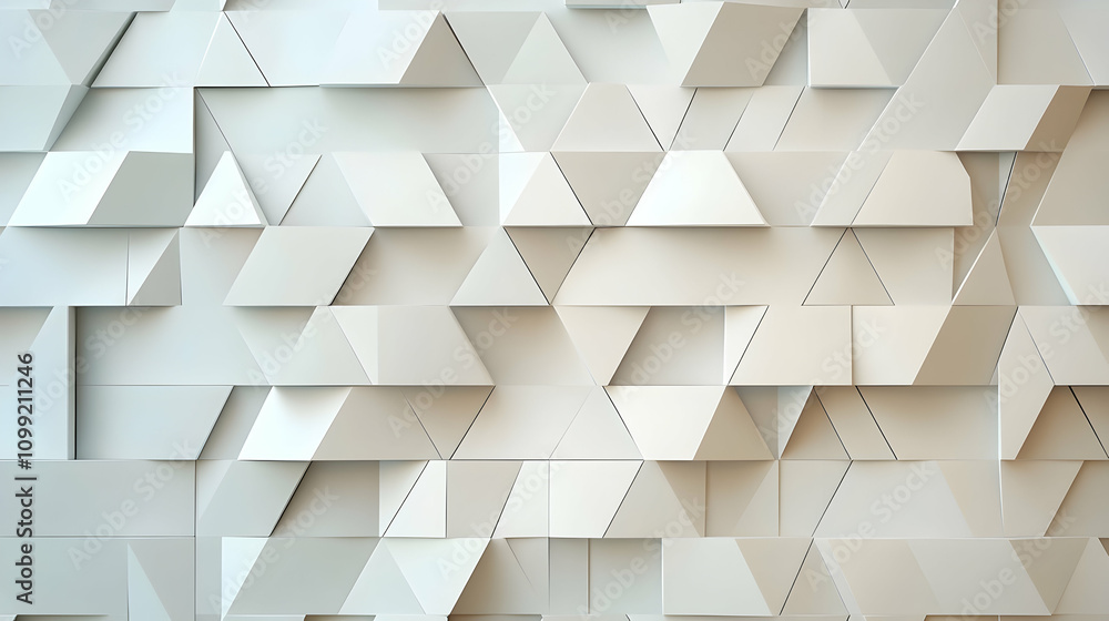 Fototapeta premium A textured wall featuring small white triangular patterns, forming a clean and modern architectural design with a minimalist aesthetic.