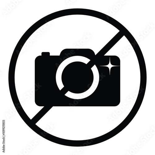 camera blocked icon, vector, no photo's sing, no photography and video. No allow vector illustration.
