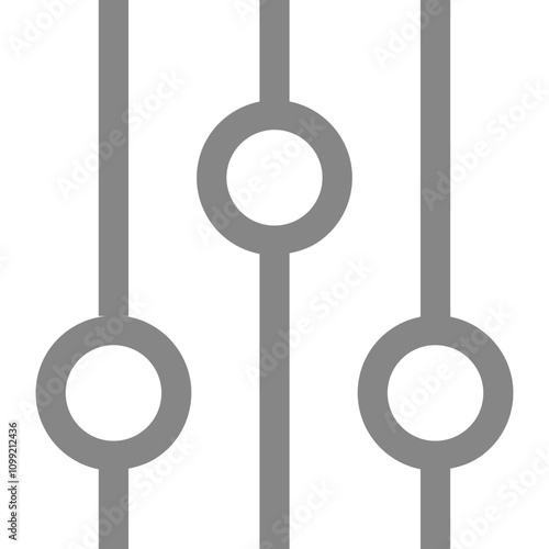 Graphic representation of audio mixer controls with knobs set at different heights for sound adjustment