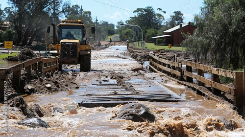 Emergency Repairs Underway After Devastating Flood: Clearing Debris and Restoring Access photo