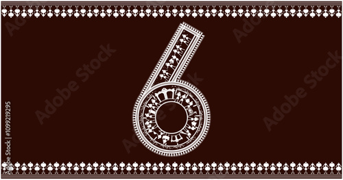 warli painting Harmony,rafted the numbers1,2,3,4,5,6,7,8,9, font to 10 in the traditional Warli font. 1 As she painted, she imagined the numbers coming to life