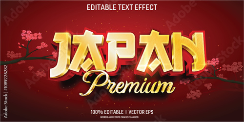 japan premium vector 3d text effect with modern style design