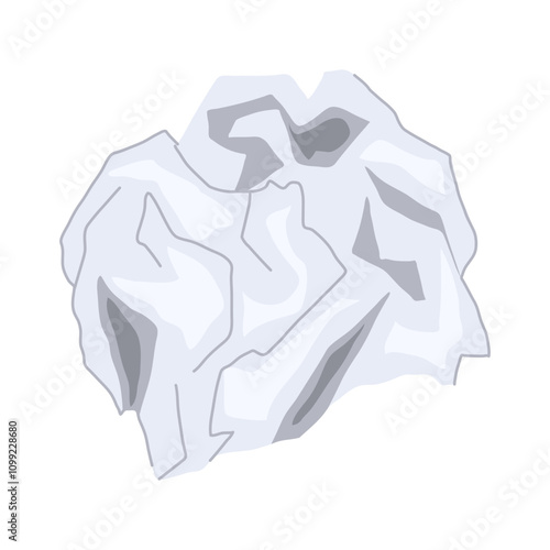 discard crumpled paper balls cartoon. crinkle scrunch, crush rumple, scrunchie balled discard crumpled paper balls sign. isolated symbol vector illustration