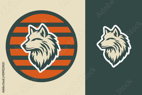 Retro Wolf Badge Design | Vintage Animal Logo Icons | Perfect for Outdoor and Adventure Brands photo