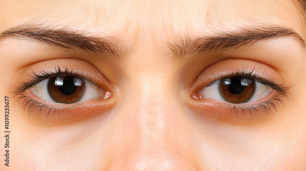 Obraz premium Close-up of Intense Brown Eyes with Natural Expression and Details