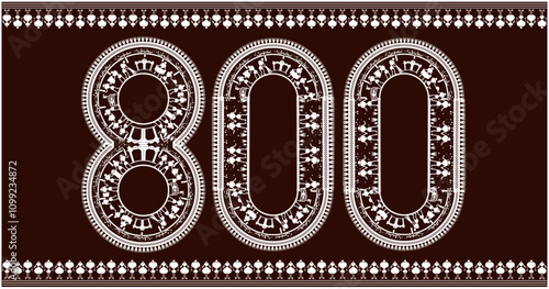 warli painting Harmony,rafted the numbers1,2,3,4,5,6,7,8,9, font to 800 in the traditional Warli font. 1 As she painted, she imagined the numbers coming to life