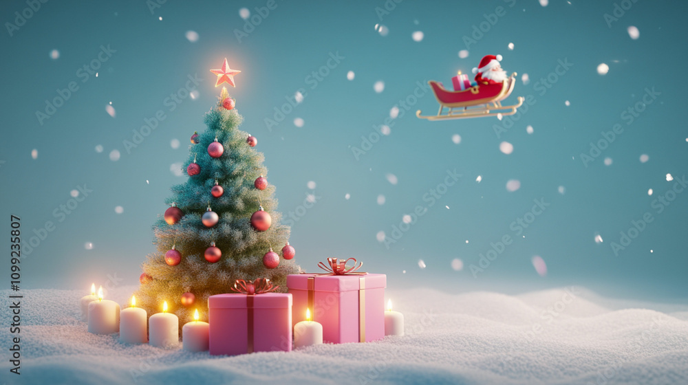 Obraz premium A sleek vector illustration of a thick beveled Christmas tree with a matte finish, surrounded