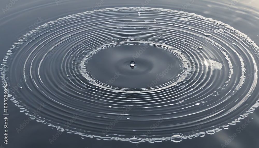 Fototapeta premium a circle of water with a drop of water in it.