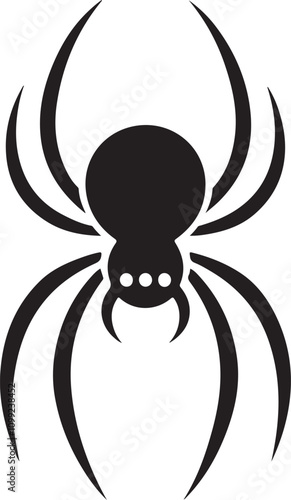 spider silhouette vector art ideal for graphic projects and creative applications. photo