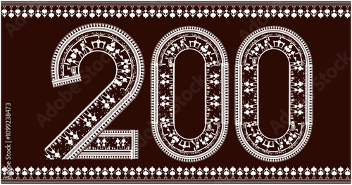 warli painting Harmony,rafted the numbers1,2,3,4,5,6,7,8,9, font to 200 in the traditional Warli font. 1 As she painted, she imagined the numbers coming to life