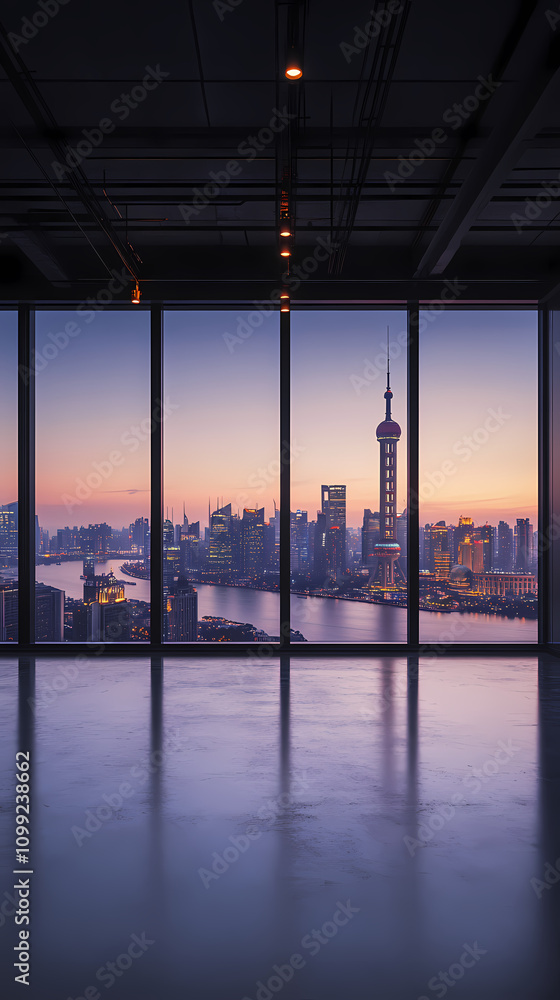 Fototapeta premium Urban window and future space