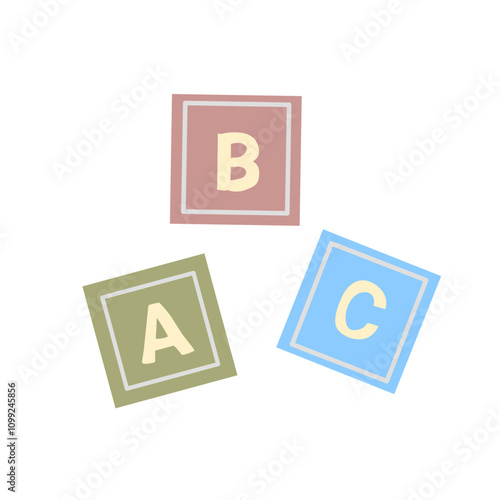 Multicolored squared ABC blocks element