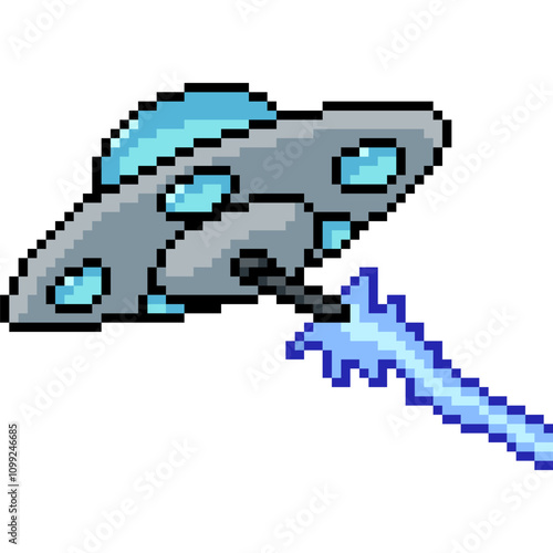 pixel art of alien invader war