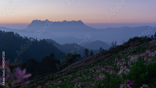 Photograph of Doi Luang Chiang Dao in the morning.