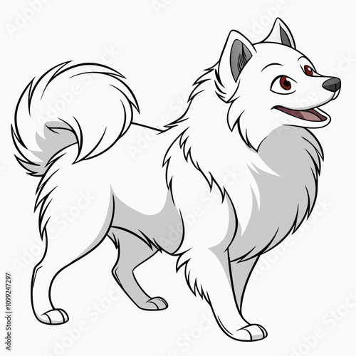 Cute and lovable Alaskan Malamute vector art illustration, perfect for pet-themed designs, prints, and creative projects.