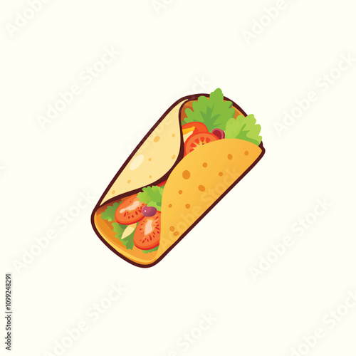 Mexican Food Shawarma Illustration Clip Art Vector Set, Shawarma Sandwich Food Delicious And Tasty Taco Fast Food Illustration, Pizza Mexico Refreshment Vegetable Food