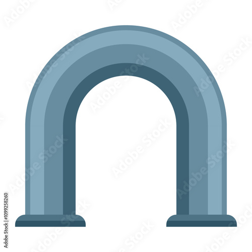 Round U Pipe, A Detailed Illustration of a Curved Pipe