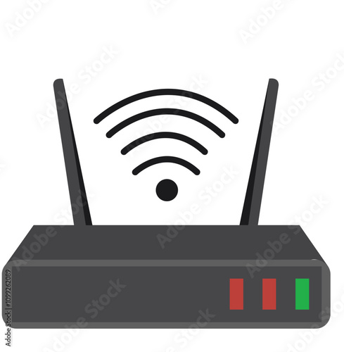 Router isometric icon. Vector wifi router, internet