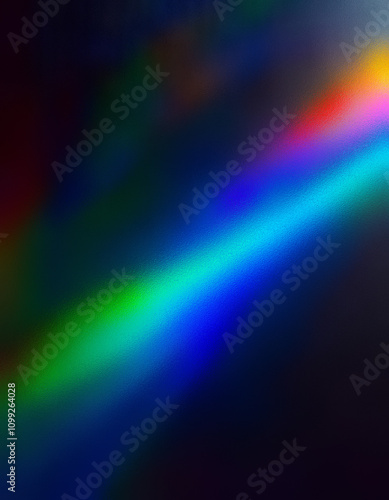 Blur colorful rainbow crystal light leaks on black background. laser Iridescent silver black rainbow foil wavy texture vector background for print art works 