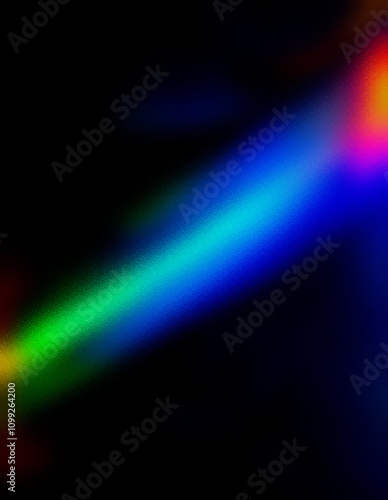 Blur colorful rainbow crystal light leaks on black background. laser Iridescent silver black rainbow foil wavy texture vector background for print art works 