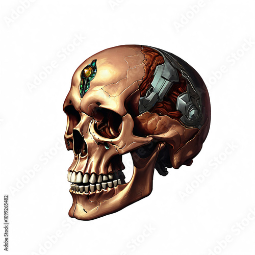 Human head skull. Isolated ...