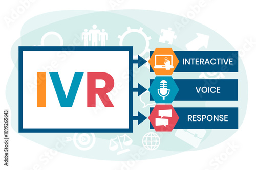 IVR - Interactive Voice Response, acronym business concept
