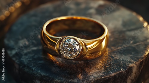 Gold ring with diamond mockup

 photo