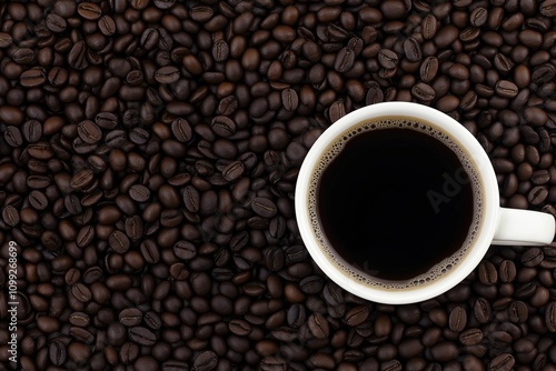 a white cup of black coffee photo