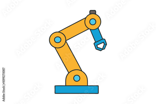 Robotic Arm | isolated silhouette vector illustration on white background