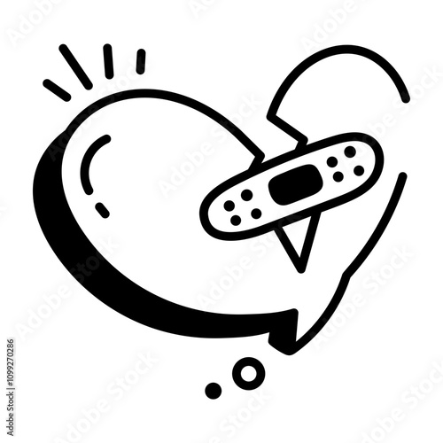 A doodle style icon of healing heart 

