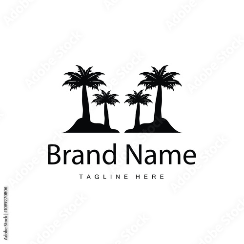 Wallpaper Mural Coconut tree logo design template palm tree silhouette illustration summer beach sea plant Torontodigital.ca