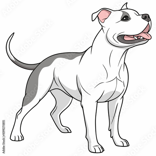  Cute and lovable American Staffordshire Terrier vector artwork, ideal for pet-themed designs, prints, and creative projects.