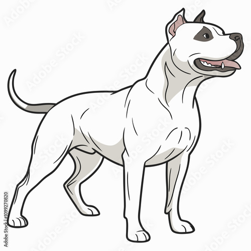  Cute and lovable American Staffordshire Terrier vector artwork, ideal for pet-themed designs, prints, and creative projects.