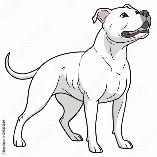  Cute and lovable American Staffordshire Terrier vector artwork, ideal for pet-themed designs, prints, and creative projects.