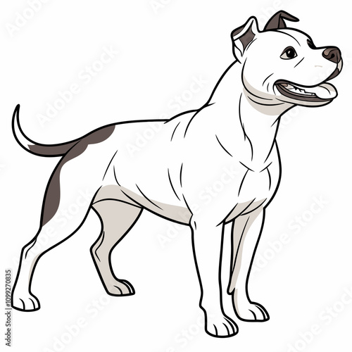  Cute and lovable American Staffordshire Terrier vector artwork, ideal for pet-themed designs, prints, and creative projects.