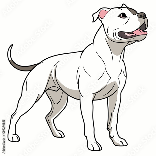  Cute and lovable American Staffordshire Terrier vector artwork, ideal for pet-themed designs, prints, and creative projects.