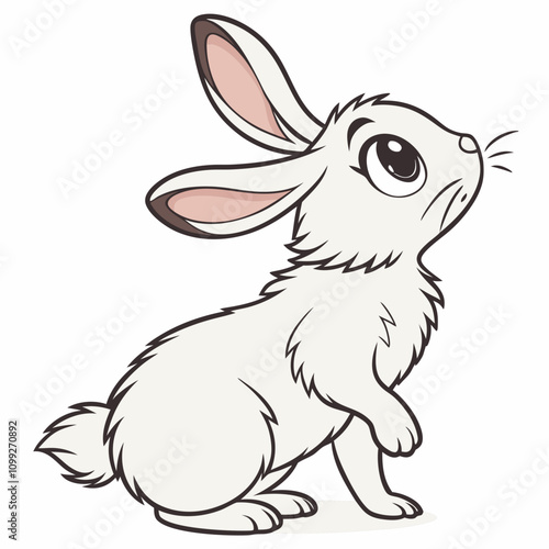 Cute and adorable Angora Rabbit vector artwork, perfect for pet-themed designs, prints, and digital projects.