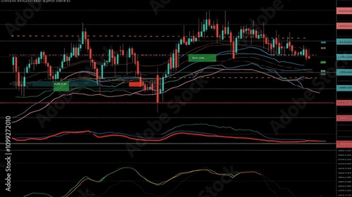 Detailed Forex Market Analysis with Technical Indicators on Chart photo