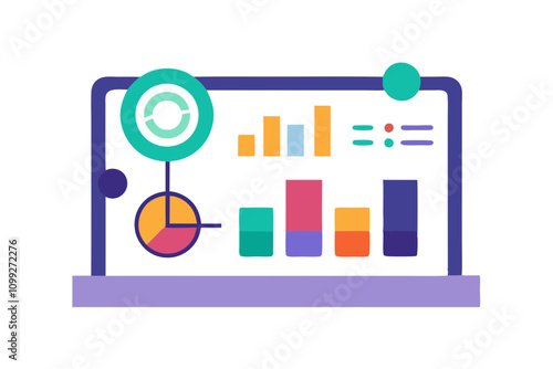 Data Analytics Dashboard | isolated silhouette vector illustration on white background