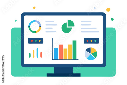 Data Analytics Dashboard | isolated silhouette vector illustration on white background